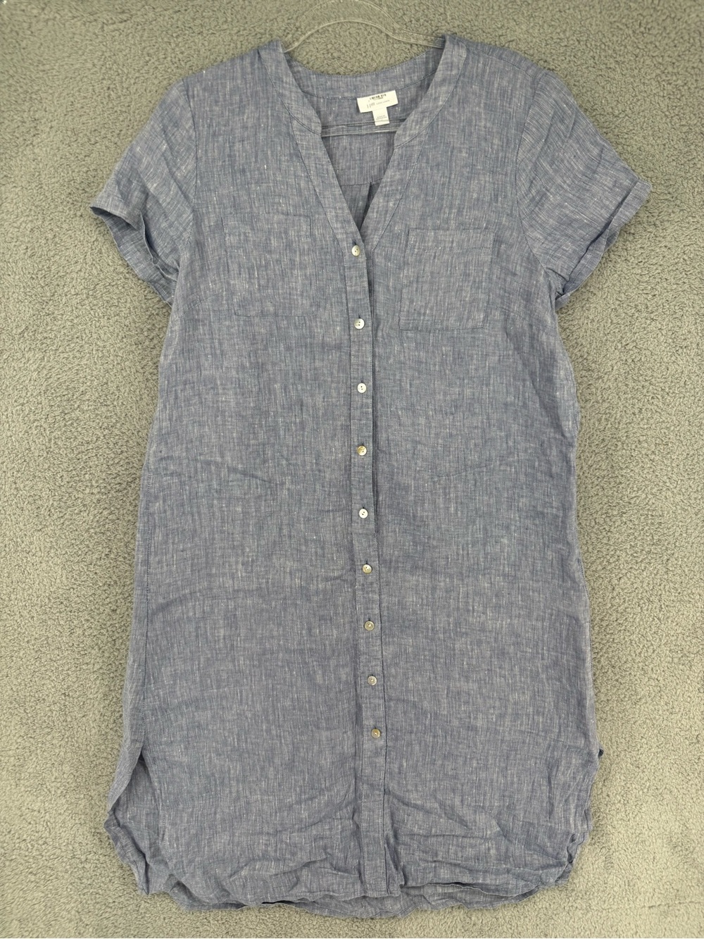 J. Jill Light Blue Button-Front Midi Dress